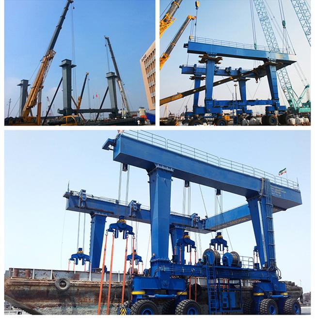 150t 180t Mobile Boat Lifting Crane Yacht Travel Lift Crane