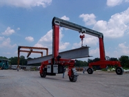 2 Units Mobile Gantry Crane On Tyres To Handle Transport Precast Concrete Pillars