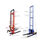 1 Ton 0.5 Ton Hand Pallet Stacker / Manual Forklift Electric Straddle Stacker