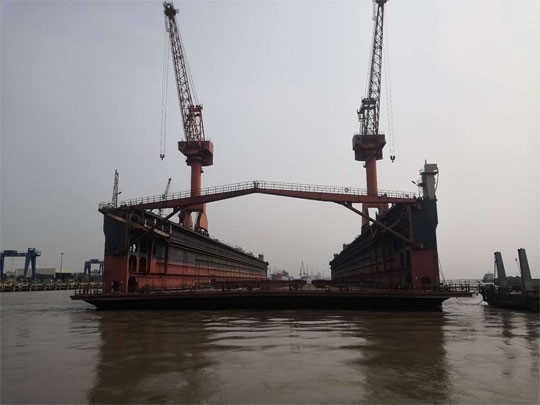 20t~300t Floating Dock Crane Single Arm Design With 20~50m Lifting Height