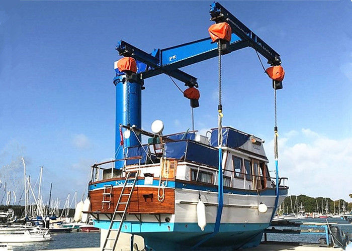 100 Ton Marina Boat Lifting Jib Crane 2m To 10m Lifting Height