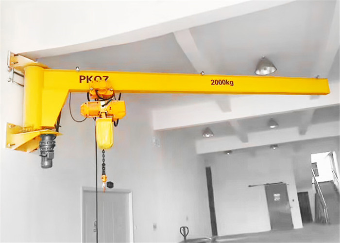 Easy Operated Fixed 100kg Wall Mounted Jib Crane With Electric Chain Hoist