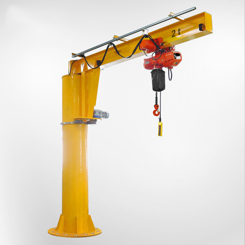 Column Mounted Jib Rotating Crane With Electric Chain Hoist Customized Lifting Height