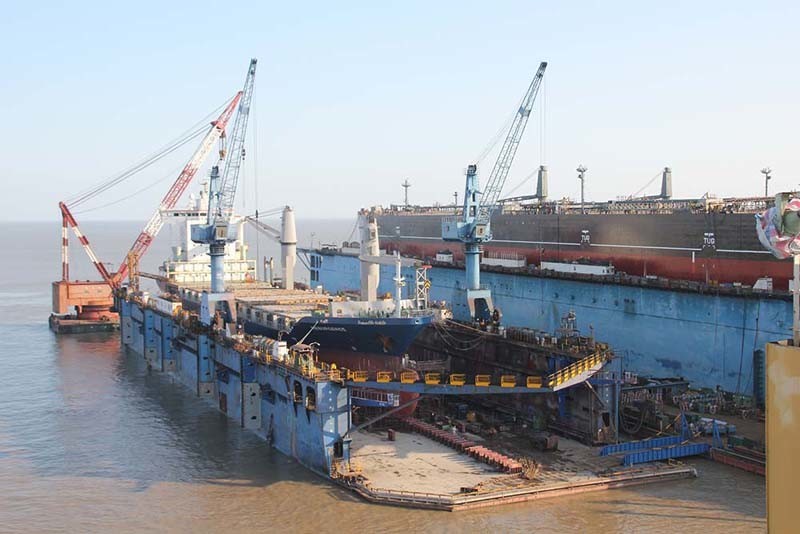 Professional Floating Dock Crane With Gantry In Shipyard, Supplier In China