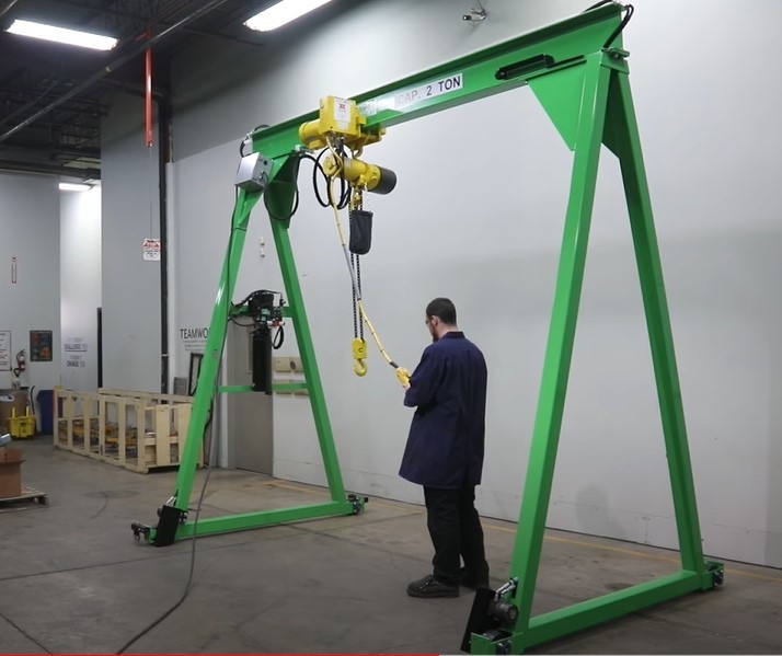 Workshop Small Portable Gantry Crane 2m-10m Indoor Electric Or Manual Driven